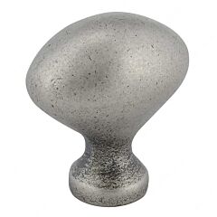 Traditional Metal Knob 1-3/16" (30.5mm) Overall Length Pewter Finish Oval Cabinet Door Knob