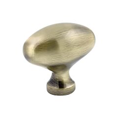 Classic Football Style Rustic Brass Cabinet Hardware Knob, 1-31/32 Inch Overall Length (Knobs)
