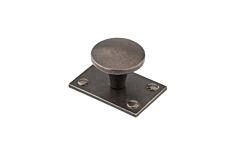 Medieval Style 2-9/32" (58mm) Overall Length Iron Knob with Backplate, Durham Bronze Cabinet Door Drawer Knob