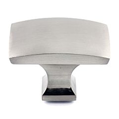Rectangle Pedestal Polished Nickel Cabinet Hardware Knob, 1-23/32 Inch Length