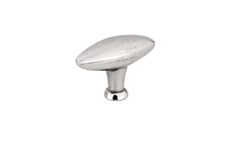 Vintage Style 2-9/32" (58mm) Overall Length Oval Cabinet Door Drawer Knob, Antique Polished Nickel