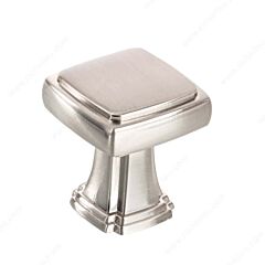 Belmont Style Brushed Nickel Cabinet Hardware Knob, 1-3/32 (28mm) Inch Overall Diameter