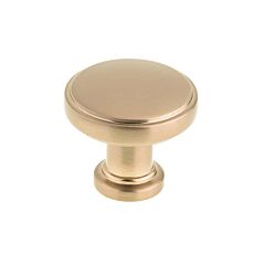 Shield Round Metal Champagne Bronze Cabinet Hardware Knob, 1-11/32" (34mm) Overall Length