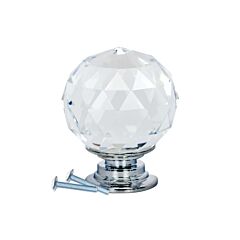 Crystal Chrome Clear Sphere Round 1-3/16" (30mm) Kitchen Cabinet Drawer Knoba
