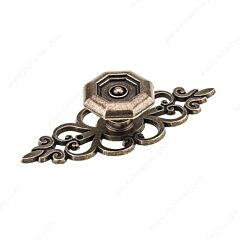 Ornate Style Rustic Brass Cabinet Hardware Knob, 4 (10.2mm) Inch Overall Length