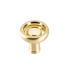 Transitional 1-7/16" (37mm) Diameter Uniquely Designed Satin Brass, Aluminum Cabinet Door Knob