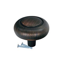 Classic Round Bubble Brushed Oil-Rubbed Bronze Cabinet Hardware Knob, 1-1/4 Inch Diameter (Knobs)