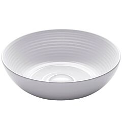 Kraus Viva Round White Porcelain Ceramic Vessel Bathroom Sink, 13" (330mm) D x 4 3/8 in. H