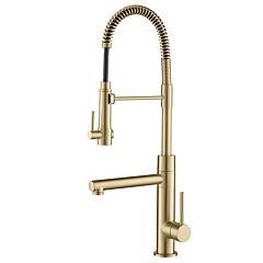 Kraus Artec Pro Commercial Style Pre-Rinse Kitchen Faucet in Brushed Gold