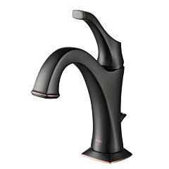 Kraus Arlo Single Handle Basin Bathroom Faucet with Lift Rod Drain in Oil Rubbed Bronze