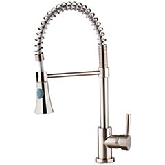 Molla Single Handle Coil Spring Pull-Down Kitchen Faucet, 2 Function, Solid Brass, Brushed Nickel