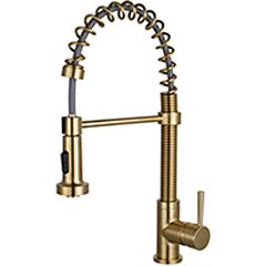 Acqua Single Handle Pull Down Sprayer Kitchen Sink Faucet Brushed Gold
