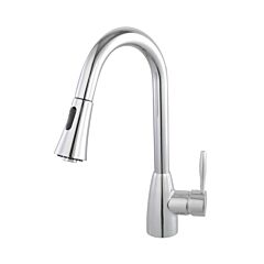 Acqua Single Handle Pull Down Sprayer Kitchen Sink Faucet Polished Nickel