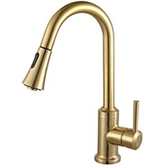 Cucchiaio Single Handle Pull Down Sprayer Kitchen Sink Faucet Brushed Gold