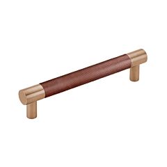 Tanner's Craft L246 6" (152mm) Hole Centers, 7" Length, Surface Mount, Woven Fudge Leather, Antique Bronze Cabinet Pull / Handle