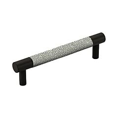Tanner's Craft L300 6" (152mm) Hole Centers, 6-3/4" Length, Through Bolt Mount, Shagreen Ink Leather, Satin Black Cabinet Pull / Handle