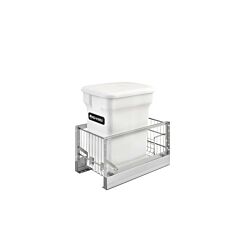 Aluminum Pullout White Compost Bin, 10-13/16 X 18 X 18-1/16 in