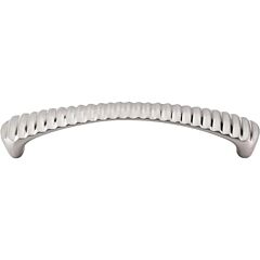 Top Knobs Grooved Pull Contemporary Style 5-1/16 Inch (128mm) Center to Center, Overall Length 5-3/4" Brushed Satin Nickel Cabinet Hardware Pull / Handle 