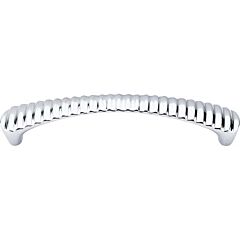Top Knobs Grooved Pull Contemporary Style 5-1/16 Inch (128mm) Center to Center, Overall Length 5-3/4" Polished Chrome Cabinet Hardware Pull / Handle 