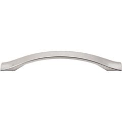 Top Knobs Crest Pull Contemporary Style 5-1/16 Inch (128mm) Center to Center, Overall Length 6-11/16" Brushed Satin Nickel Cabinet Hardware Pull / Handle 