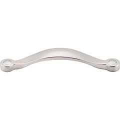 Top Knobs Saddle Pull Contemporary Style 5-1/16 Inch (128mm) Center to Center, Overall Length 5-3/4" Brushed Satin Nickel Cabinet Hardware Pull / Handle 