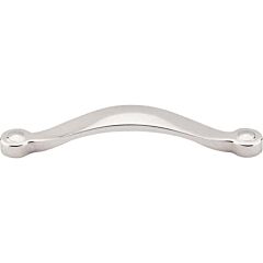 Top Knobs Saddle Pull Contemporary Style 5-1/16 Inch (128mm) Center to Center, Overall Length 5-3/4" Polished Nickel Cabinet Hardware Pull / Handle 