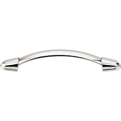 Top Knobs Buckle Pull Contemporary Style 5-1/16 Inch (128mm) Center to Center, Overall Length 6-1/8" Polished Nickel Cabinet Hardware Pull / Handle 