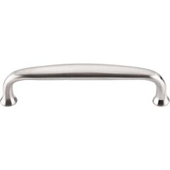 Top Knobs Charlotte Pull Contemporary Style 4-Inch (102mm) Center to Center, Overall Length 4-7/16" Brushed Satin Nickel Cabinet Hardware Pull / Handle 