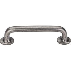 Top Knobs Aspen Rounded Pull Contemporary, Rustic Style 4-Inch (102mm) Center to Center, Overall Length 5-Inch Silicon Bronze Light Cabinet Hardware Pull / Handle 