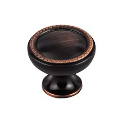 Top Knobs Emboss Knob Traditional Style Tuscan Bronze Knob, 1-1/4 Inch Diameter