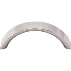 Top Knobs Crescent Pull Contemporary Style 3-Inch (76mm) Center to Center, Overall Length 3-1/2" Brushed Satin Nickel Cabinet Hardware Pull / Handle 
