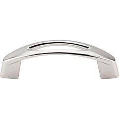 Top Knobs Verona Pull Contemporary Style 3-Inch (76mm) Center to Center, Overall Length 3-9/16" Polished Nickel Cabinet Hardware Pull / Handle 