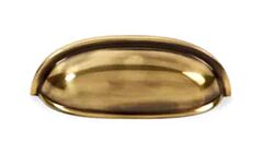 Alno Creations Montefalco 3" (76mm) Center to Center, Overall Length 3-3/4" Polished Antique Cup Pull/Handle