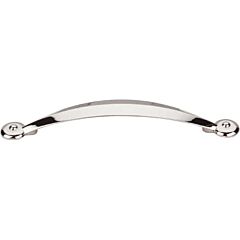 Top Knobs Angle Pull Traditional Style 5-1/16 Inch (128mm) Center to Center, Overall Length 6-7/8" Polished Nickel Cabinet Hardware Pull / Handle 