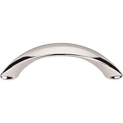 Top Knobs Arc Pull Contemporary Style 3-Inch (76mm) Center to Center, Overall Length 3-3/4" Polished Nickel Cabinet Hardware Pull / Handle 