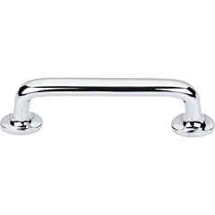 Top Knobs Aspen II Rounded Pull Contemporary, Rustic Style 4-Inch (102mm) Center to Center, Overall Length 5- Polished Chrome Cabinet Hardware Pull / Handle 