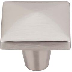 Top Knobs Aspen II Square Knob Contemporary, Rustic Style Brushed Satin Nickel Knob, 1-1/2 Inch Diameter
