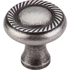 Top Knobs Swirl Cut Knob Traditional Style Pewter Antique Knob, 1-1/4 Inch Diameter