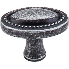Top Knobs Oval Rope Knob Traditional Style Black Iron Knob, 3/4 Inch Diameter