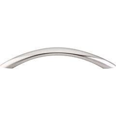 Top Knobs Bow Pull Contemporary Style 5-1/16 Inch (128mm) Center to Center, Overall Length 6-Inch Brushed Satin Nickel Cabinet Hardware Pull / Handle 