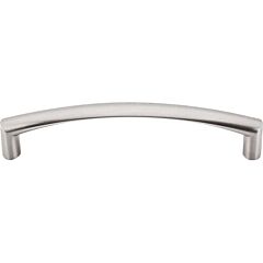 Top Knobs Griggs Pull Contemporary Style 5-1/16 Inch (128mm) Center to Center, Overall Length 5-7/16 in Brushed Satin Nickel Cabinet Hardware Pull / Handle 