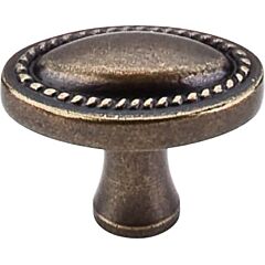 Top Knobs Oval Rope Knob Traditional Style German Bronze Knob, 3/4 Inch Diameter