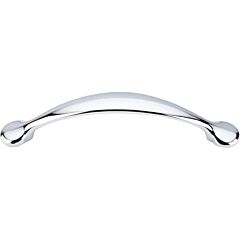 Top Knobs Honeyman Pull Contemporary Style 5-1/16 Inch (128mm) Center to Center, Overall Length 6-1/4 Inch Polished Chrome Cabinet Hardware Pull / Handle 