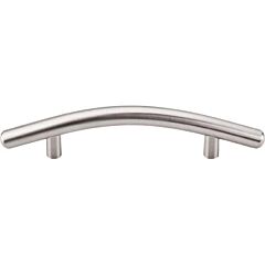 Top Knobs Curved Bar Pull Contemporary Style 3-3/4 Inch (96mm) Center to Center, Overall Length 6-1/4" Brushed Satin Nickel Cabinet Hardware Pull / Handle 