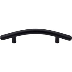 Top Knobs Curved Bar Pull Contemporary Style 3-3/4 Inch (96mm) Center to Center, Overall Length 6-1/4" Flat Black Cabinet Hardware Pull / Handle 