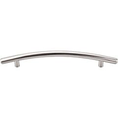 Top Knobs Curved Bar Pull Contemporary Style 6-5/16 Inch (160mm) Center to Center, Overall Length 8-7/8" Brushed Satin Nickel Cabinet Hardware Pull / Handle 
