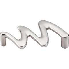 Top Knobs Squiggly Pull Contemporary Style 3-3/4 Inch (96mm) Center to Center, Overall Length 4-1/8" Brushed Satin Nickel Cabinet Hardware Pull / Handle 