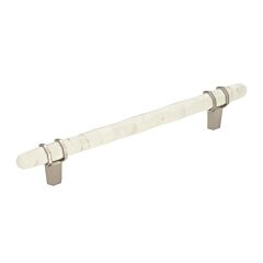 Carrione 6-5/16 in (160 mm) Center-to-Center Marble White/Polished Nickel Cabinet Pull