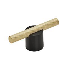 Transcendent 5/8" (16mm) Center to Center, 3-3/16" (81mm) Overall Length, T-Bar, Matte Black and Matte Gold Cabinet Pull / Handle