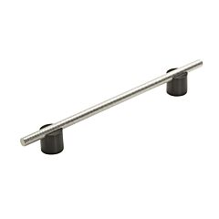 Transcendent 7-9/16" (192mm) Center to Center, 10-11/16" (271.5mm) Overall Length, Bar, Matte Black and Polished Nickel Cabinet Pull / Handle
